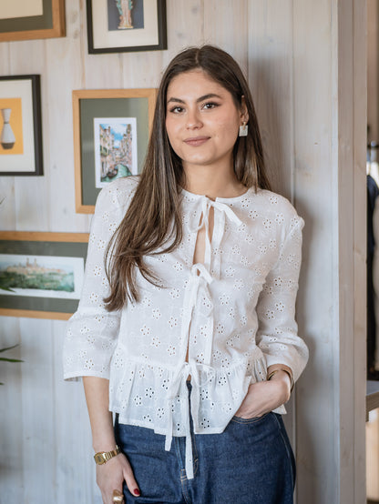 Blusa Bianca Broderie Blanco